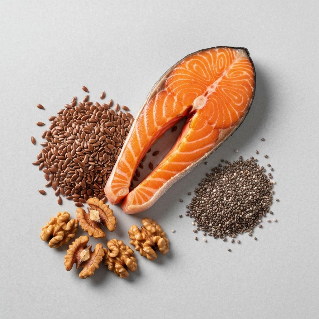 Omega-3 rich foods like salmon and flax seeds